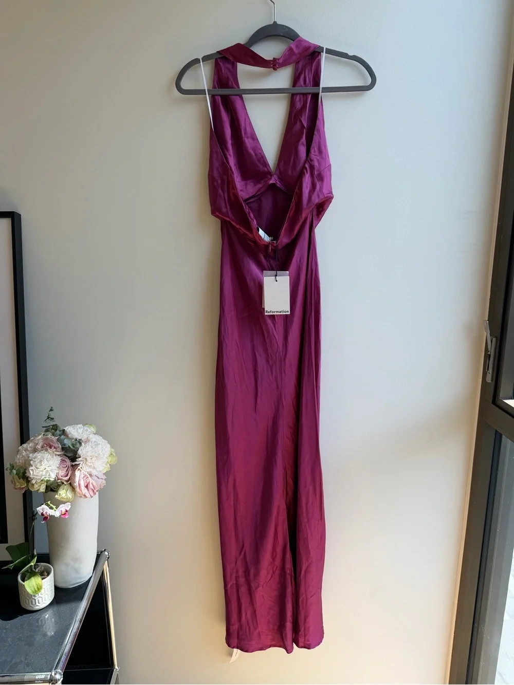 NWT NEW Reformation Daniela Silk Dress | Hibiscus Pink Magenta | US 6 - Picture 9 of 17